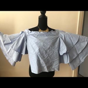 Off the shoulder ruffle sleeve top